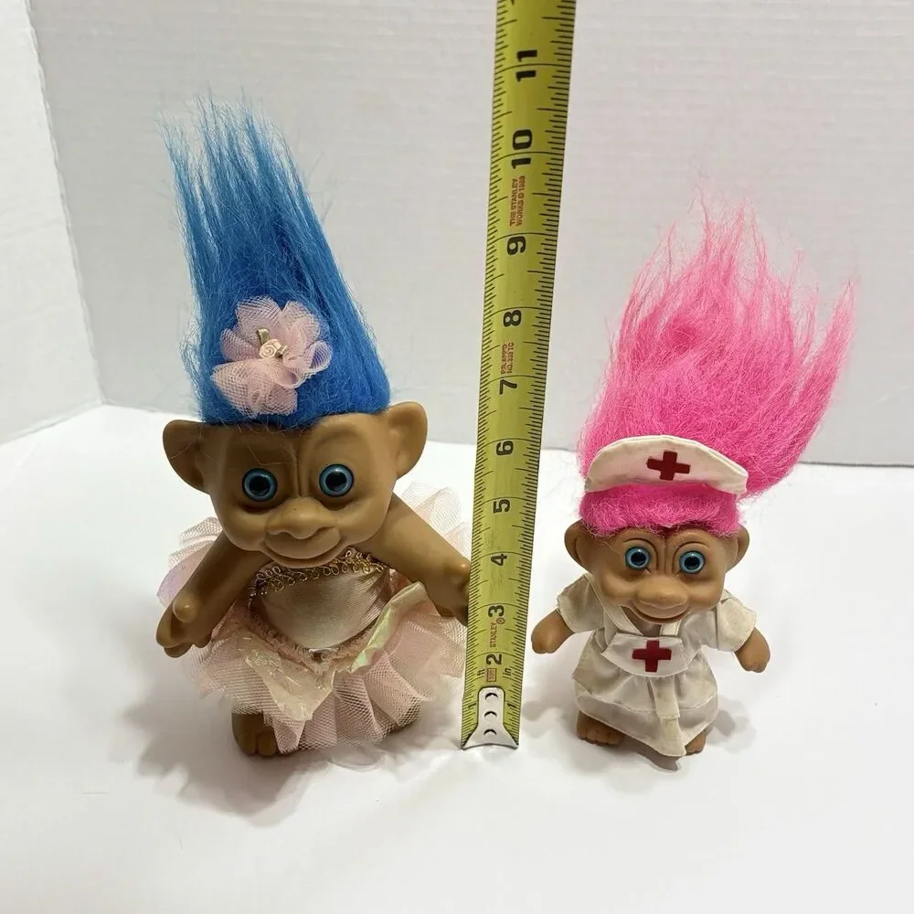 Vintage 90s Troll Dolls Lot Of 2 Nurse And Ballerina